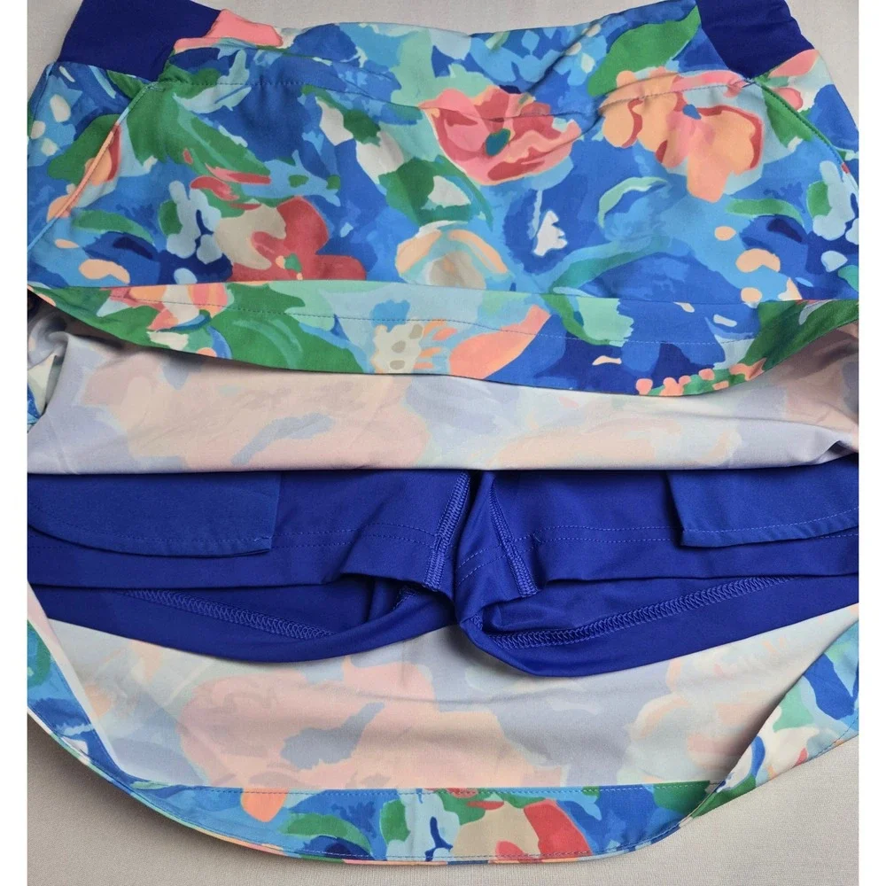 Walter Hagen Performance 11 Blue Floral Pull On Skort 16 Inch Small NWT